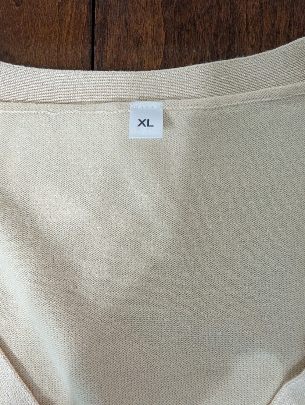 Cream Tan Cardigan Size XL - Picture 4 of 5